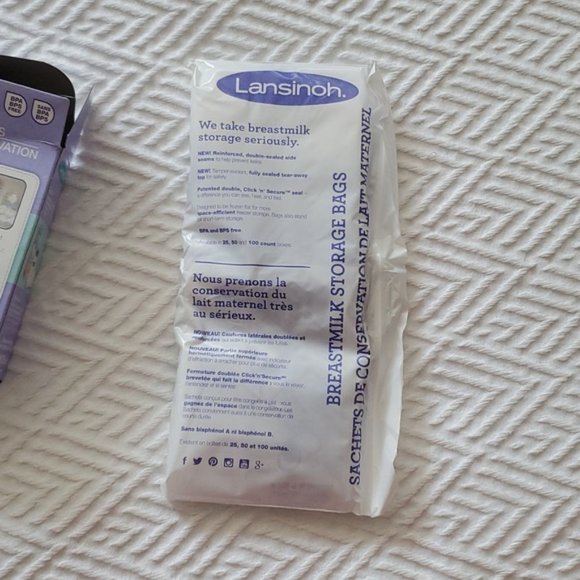 Lansinoh Storage Bags for freezing Breastmīlk- Pre-Sterilized Bags- 25 p… - Picture 8 of 11